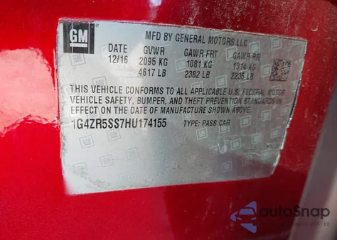 2017 Buick Lacrosse Premium from USA, damaged, VIN 1G4ZR5SS7HU174155